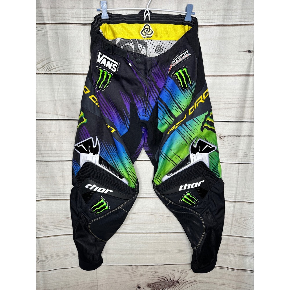 Thor Pro Core Motocross Pants Men 36 Multi-Color Monster Energy Vans Racing MX